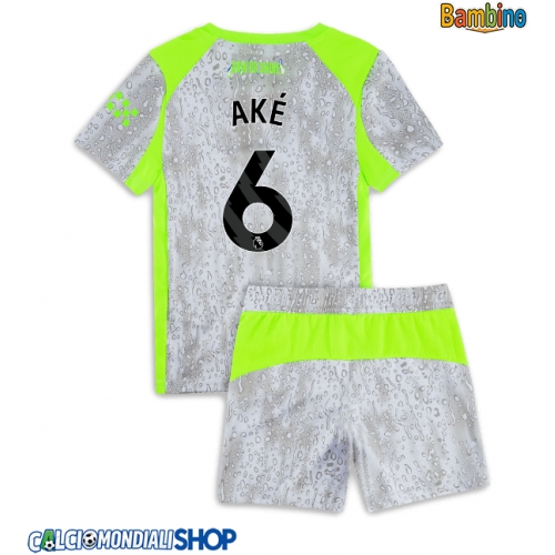 Maglie da calcio Manchester City Nathan Ake #6 Terza Maglia Bambino 2025-26 Manica Corta + Pantaloni corti)